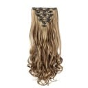 Sada clip in příčesky vlnité 55 cm syntetické vlasy tepelně odolné pro prodloužení a zahuštění vlasů 7 kusů 130 g 4