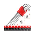Sada de 9 chaves Allen prolongadas 1,5–10 mm cabeça esférica e plana em aço CR-V Ferramenta manual precisa 2