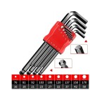 Sada de 9 chaves hexagonais 1,5–10 mm em aço CR-V Cabeça esférica 25° Suporte de Ferramentas para serviço automóvel e oficina 2