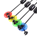 Sada de LED swingers Hirisi 4 pcs com conector de 2,5 mm vermelho amarelo azul verde indicador de toque em estojo para alarmes de pesca 2