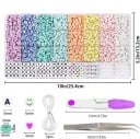 Sada de mărgele 25,4 x 13,2 cm 3862 bucăți Argilă polimerică în culorile macaroanelor Mărgele plate 6 mm Litere fețe zâmbitoare mărgele cu accesorii 4
