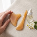 Sada gua sha destička a masážna tyčinka z živice 9,5 x 5,5 cm a 12 x 3,3 cm Ručné škrabky Jantárové Na masáž tváre a tela 5