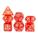 Sada hracích kostiek 7 ks plastové s motívom hviezd farebné RPG Dračí doupě fantasy mnohostenné kostky 6