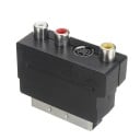 Sada kábla HDMI na 3x RCA a redukcie SCART Dĺžka kábla 1,5 m Redukcia so zdierkami RCA a S-Video Prepínač vstupu a výstupu Plast ABS 3