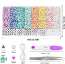 Sada korálků 25,4 x 13,2 cm 3862 ks Polymerová hlína barvy makronek Ploché korálky 6 mm Písmenka smajlíci perličky s příslušenstvím Tvoření šperků 4