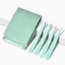Sada kosmetických pinzet 4 ks Zkosené i špičaté hroty Délka 9,5 cm Nerezová ocel Pouzdro 10,2 x 7,3 cm Na obočí a jednotlivé chloupky 4
