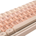 Sada krytiek na klávesy kulaté HOA 132 ks PBT+PC pre MX spínače béžová ružová keycaps pre mechanickú klávesnicu 2