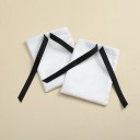 Sada látkových sáčků 10 ks 8×10 cm zatahovací na stužku textilní sáčky bílá s černou stuhou na balení dárků 5
