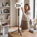 Sada LED svetlo s klietkou na telefón a statív 1,8 m Nastaviteľná teplota 2500–8500 K Batéria 8000 mAh 20 W CRI 96+ Čierna Pre vlogy a natáčanie 7