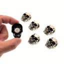 Sada magnetek lebka 6 ks 2,5x3,5 cm nerezová ocel stříbrná dekorativní magnety na lednici a kovové povrchy 2