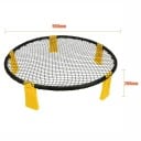 Sada mini plážový volejbal kruhová síť 90 x 20 cm s 3 míčky a pumpičkou žluto-černá pro venkovní týmové sporty na trávníku 2
