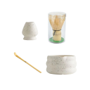 Sada na Matcha čaj 4dílná Porcelánová miska s hubičkou 13 cm Bambusová metlička i stojánek Lžička Příprava čaje a polévky 5