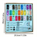 Sada na šití s plastovými a kovovými knoflíky 270 ks 29,3 x 30 cm lisovací sada pro výrobu oděvů a domácí šití 8