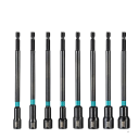 Sada nástrčných bitů Libraton 8 ks magnetické 150 mm šestihranná stopka černo zelené pro rázové vrtačky a utahování šroubů 4