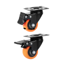 Sada otočných koleček s brzdou 113×71×52×24 mm, černá s oranžovým kolečkem, 4 ks v sadě, včetně montážního příslušenství 3