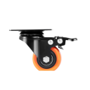 Sada otočných koleček s brzdou 155×64×185×32 mm, černá s oranžovým kolečkem, 4 ks v sadě, včetně montážního příslušenství 2