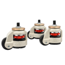 Sada otočných koleček s horním šroubem, 4 ks v sadě, kovová konstrukce se závitem, stříbrná s červenými prvky pro montáž nábytku 3