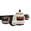 Sada otočných koleček s horním šroubem, 4 ks v sadě, kovová konstrukce se závitem, stříbrná s červenými prvky pro montáž nábytku 4