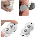 Sada otočných koleček s kuličkovým mechanismem 53×30 mm, 4 ks v sadě, bílé provedení s kovovými kuličkami pro posuv nábytku 7