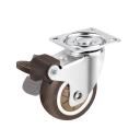 Sada otočných nábytkových koleček s brzdou 37,5×31 mm, šířka kola 13 mm, hnědé kolo, nosnost 33 kg pro nábytek a vozíky 2