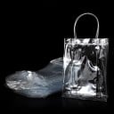 Sada priehľadných darčekových tašiek 10 ks 29,5×20 cm PVC s uchami a zapínaním na druk na balenie darčekov a predmetov 6