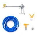 Sada pro bezvzduchové stříkání barev Airless Pistole 3600 psi Hadice 15 m 1/4 palce Tryska 517 Prodlužovací tyč 20 cm Modrá Na nátěry 3