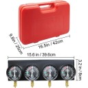 Sada pro synchronizaci karburátoru s měřidly a gumovou hadicí v přenosném pouzdře červená pro seřízení karburátorů 2