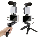 Sada pro vlogování na chytrý telefon Přenosný stabilizační držák s mikrofonem a LED světlem Profesionální natáčení videí YouTube 2