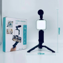 Sada pro vlogování na chytrý telefon Přenosný stabilizační držák s mikrofonem a LED světlem Profesionální natáčení videí YouTube 3