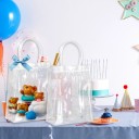 Sada průhledných dárkových tašek 10 ks 15×13 cm PVC s uchy a zapínáním na druk na balení dárků a drobností 4
