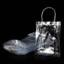 Sada průhledných dárkových tašek 10 ks 19,5×15 cm PVC s uchy a zapínáním na druk na balení dárků a drobností 5