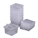 Sada průhledných plastových krabiček na hmyz 10 ks 6,5 x 6,5 x 4,4 cm plast pro chov pozorování a přenos hmyzu 1