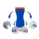 Sada škrabek na sklo auta s výměnnými břity 10 ks plastová modrá s oranžovými čepelemi pro odstranění nečistot z oken 2