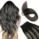 Sada tape in vlasů pro prodlužování a zahuštění 20 ks 40 cm přírodní lidské vlasy s lepicí páskou pro úpravu účesu 5