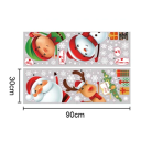 Sada vánočních samolepek na okno 2x fólie 30 x 90 cm Santa Claus sob sněhulák elf sněhové vločky PVC dekorace pro zimní výzdobu 2