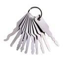 Sada zámečnických planžet na kroužku 10 dílů z nerezové oceli pro odemykání zámků a práci se zámkovými mechanismy 1