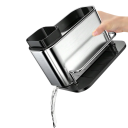 Sæbedispenser 3 i 1 i rustfrit stål med organizer til svamp og børster 19×18×13 cm 7