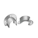 Sæt 2 stk. Holder til garderobestang 33 x 33 x 20 mm Rustfrit flanget holder til rund stang 32 mm Montering i skab 1