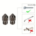 Sæt af 5 stk hærdede stål dyser 0,6 mm M6 til filament 1,75 mm Hurtig volumetrisk 3D print Hårde dyser til tykkere lag 6