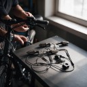 Sæt af dynamiske LED-blinklys til elcykel 36 V til 72 V 4 stk Blåt positionslys Kontakt til styr Kabler og beslag IPX5 4