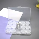 Sæt af etui til kontaktlinser med tilbehør størrelse 15 x 9,2 cm plastisk gennemsigtigt etui med flere bokse til rejser 6