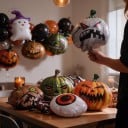 Sæt af oppustelige balloner Halloween 8 stk 25 x 24 cm Folieballoner Græskar Skelet Øje Hånd og spøgelse Halloweensk dekoration og pynt til fest 4