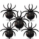 Sæt af oppustelige edderkoppeballoner 5 stk Halloweendekoration 78 x 82 cm Store folieballoner Sorte Dekoration til Halloween fest og fejringer 1