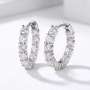 Sæt af ringeøreringe 3 par 1,3 1,5 og 1,6 cm Huggie ringe med en række store zirkoner Til loben og piercing i brusk 7