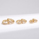 Sæt af ringeøreringe 3 par 1,3 1,5 og 1,8 cm Huggie ringe med dobbelt række af zirkoner Til lobule og brusk piercing 1
