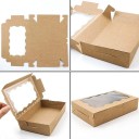 Sæt med 10 stk. papirkasser til gaver 18×11×4 cm med vindue farvet kasse til indpakning af slik og gaver 8