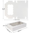 Sæt med 10 stk. papirkasser til gaver 18×11×4 cm med vindue farvet kasse til indpakning af slik og gaver 12