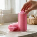 Sæt med 10 stk. skum hårspoler 7 x 2,5 cm Bløde svampespoler med plastklips Lyserøde Til søvn og hjemmefrisering af hår 7