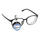 Sæt med 10 urmagerforstørrelsesglas med brilleklips. Forstørrelse 5×. Model 3886-A. Sort forstørrelsesglas med metalramme. Optisk hjælpemiddel til detaljeret arbejde. 4