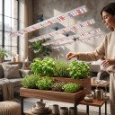Sæt med 12 stk LED vækstlamper 105 cm 240 W Forbindelseskabler og metalbeslag Røde og blå dioder Til hydroponi og plantevækst 6